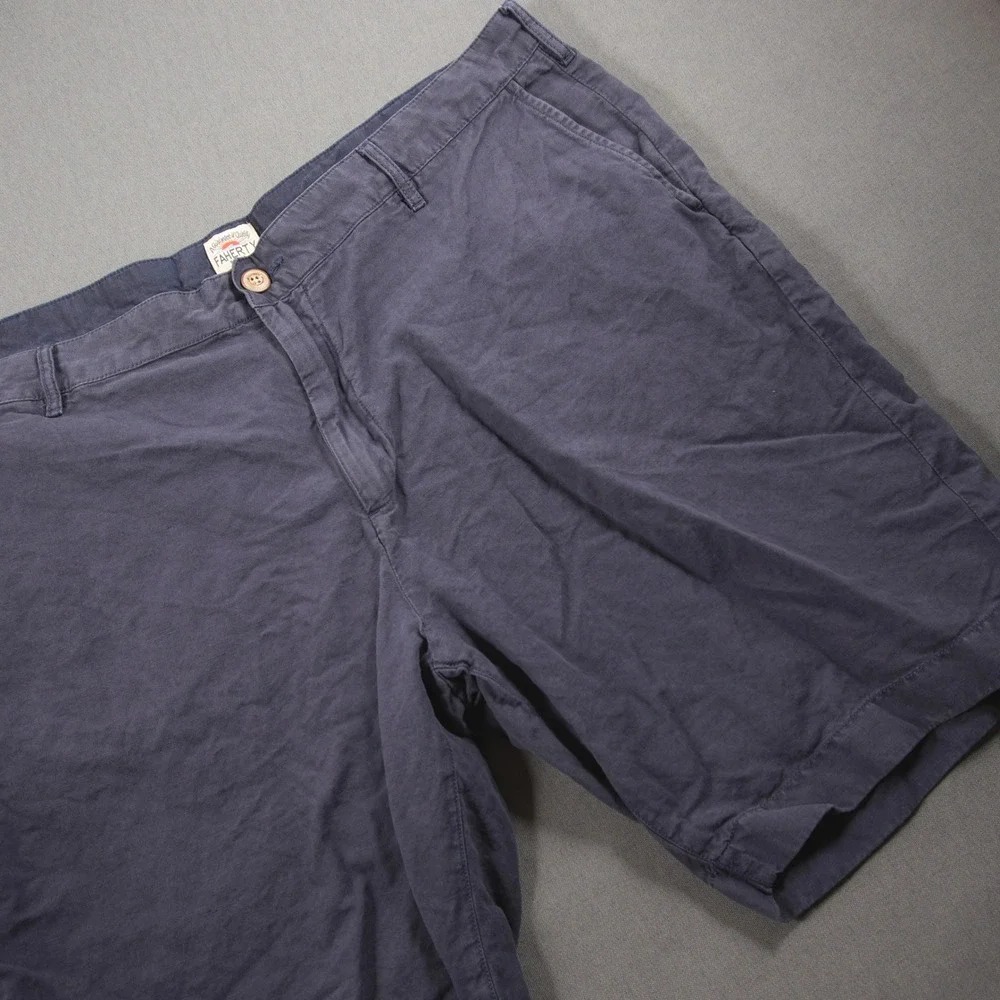 Faherty Linen Blend Flat Front Casual Men Shorts 40 Casual Chino Coastal